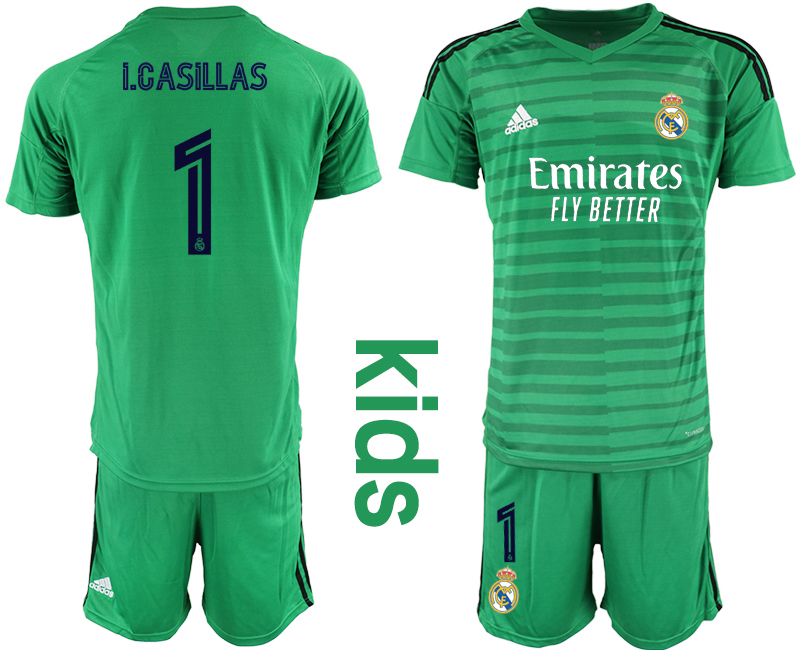 Youth 2020-2021 club Real Madrid green goalkeeper #1 Soccer Jerseys->real madrid jersey->Soccer Club Jersey